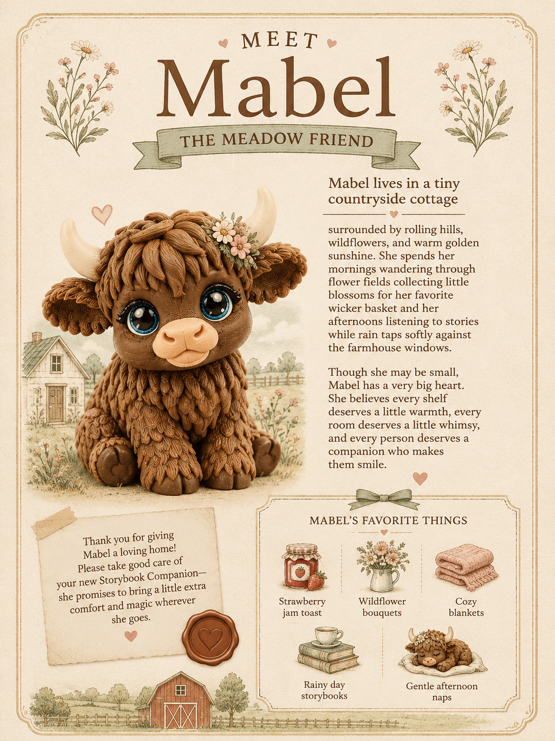 Adopt a Highland Cow Gift Set | Pet Adoption Box | Cute Highland Cow Birthday Gift for Kids