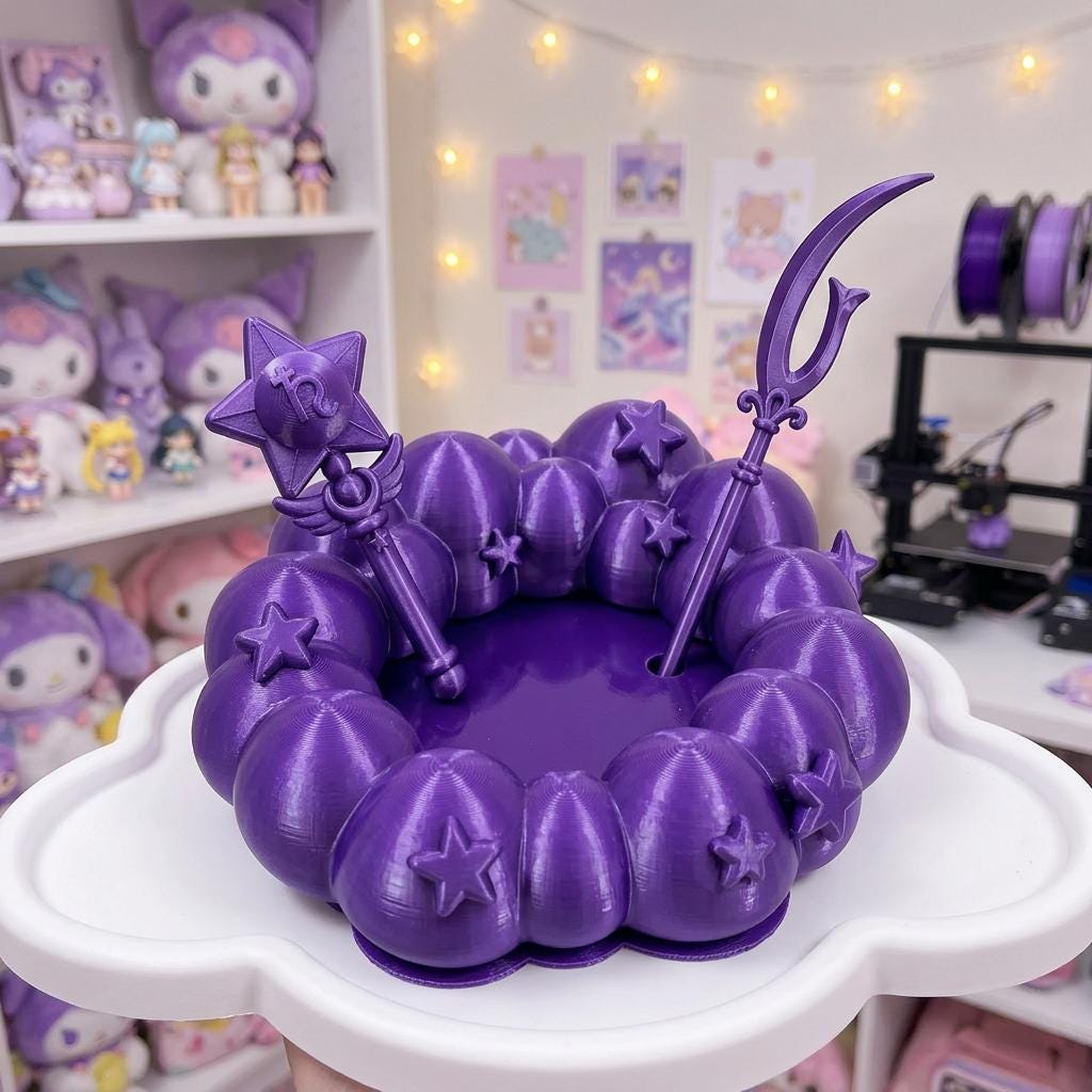 Anime Figure Display Stand , Magical Girl Base | Q Posket Display | Kawaii Diorama Platform | Sailor Saturn Inspired Decor