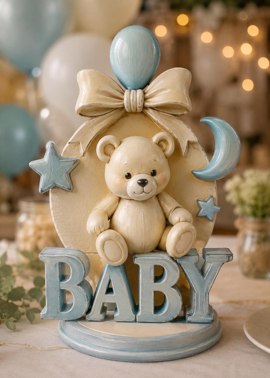 Baby Shower Gender Reveal, Centerpiece Party Prop, Cake topper, Baby Shower Pastel Colors 7 inches
