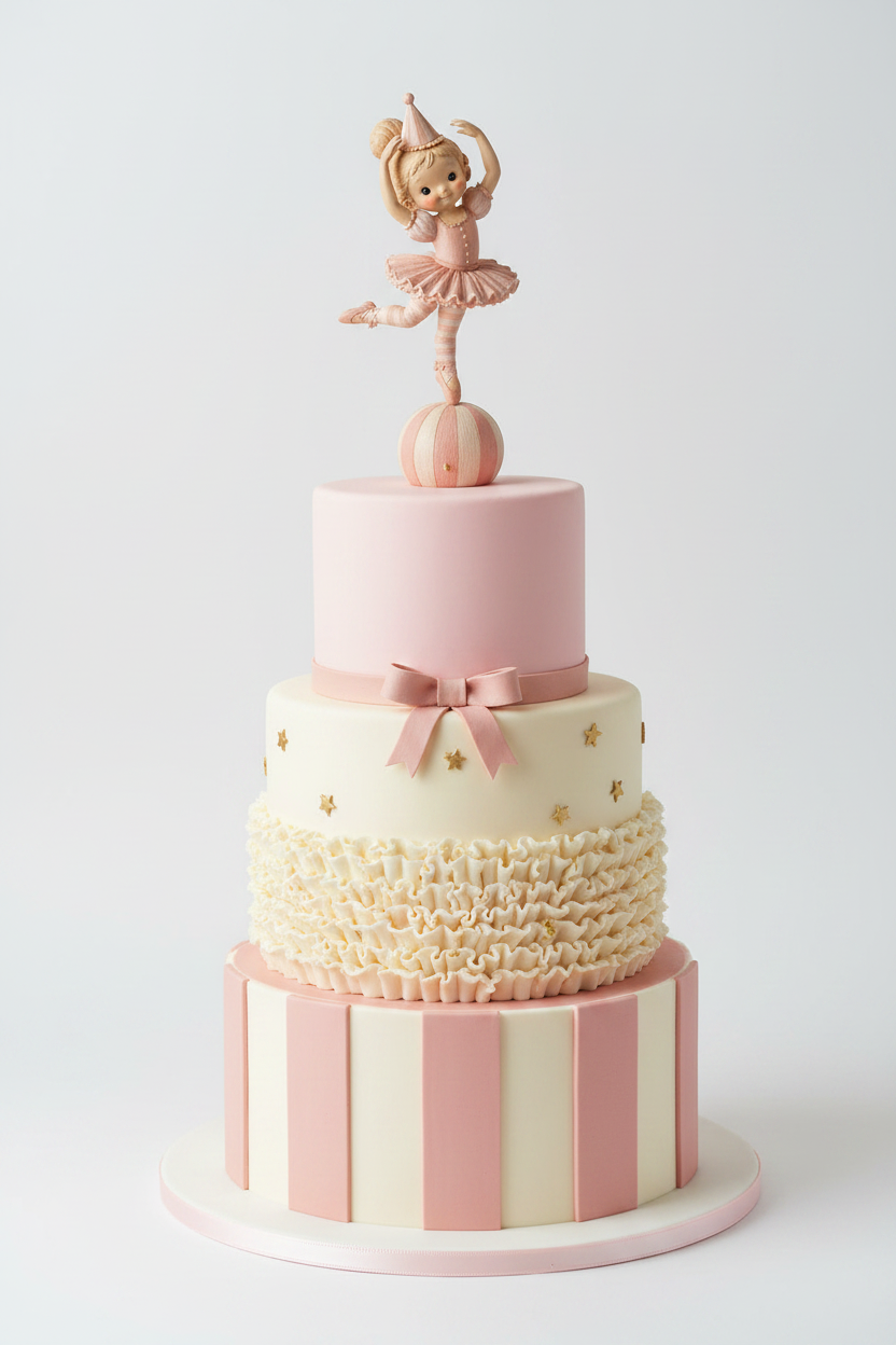 Small ballerina figurine on a wooden ball held in a hand with a blurred indoor background magikapop