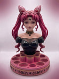 Black Lady Bust Makeup Station, Brush Holder, kawaii Decor