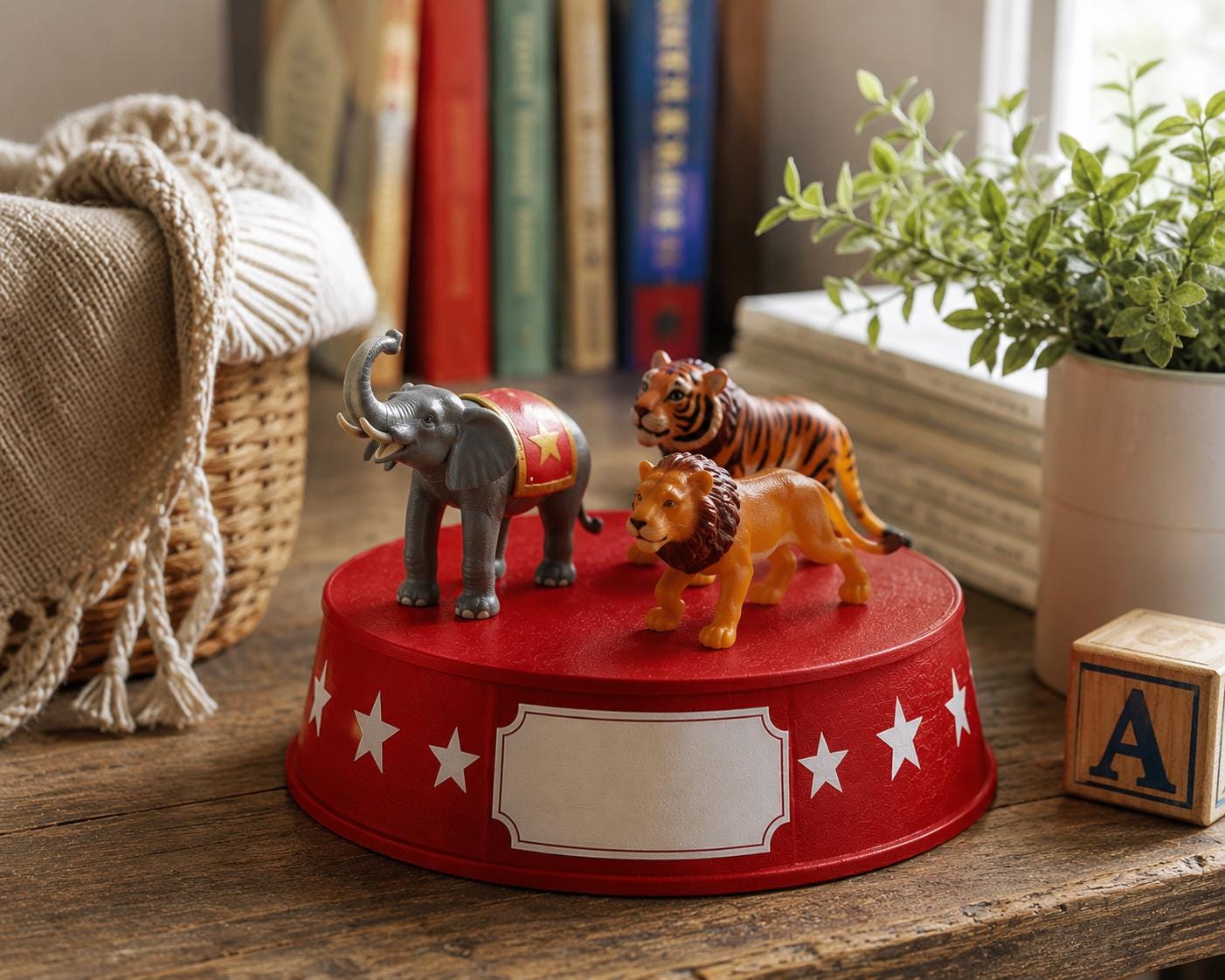 Blue Circus Party Dessert Riser Stand