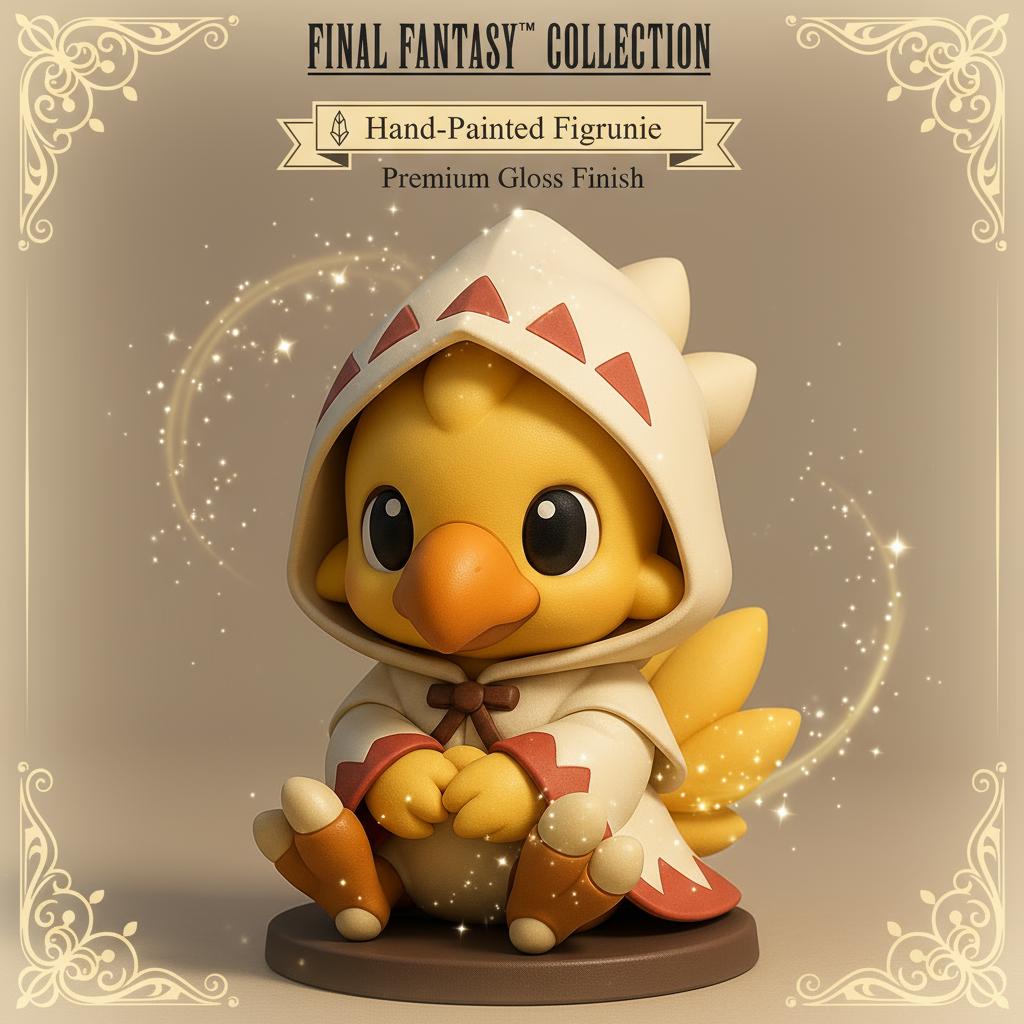 Chocobo Toy Figurine White Mage Final Fantasy , 3d printing, gift - MagikaPop