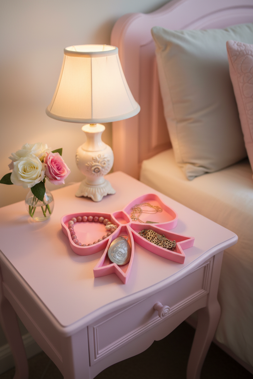 Coquette Bow Jewelry Tray Bow Shaped Elegant Decor