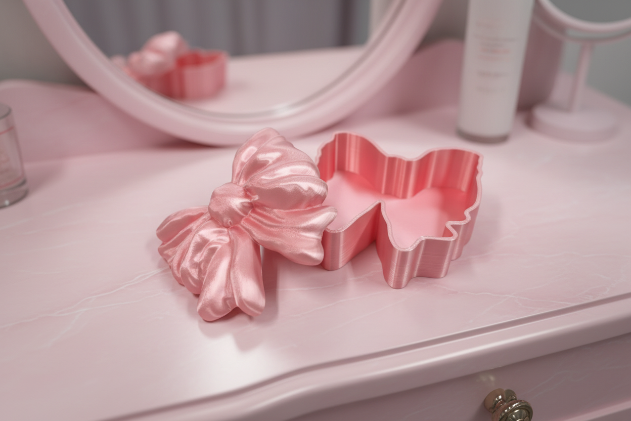 Coquette Bow Jewelry or Make Up Storage Box
