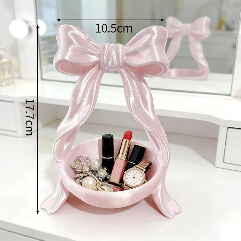 Coquette Jewelry Display Bow, 3D Printed Desktop Decoration