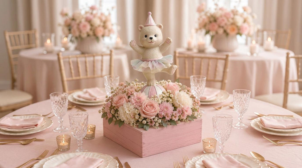 Cute Bear Circus Centerpiece,  Baby Shower Cake Topper - MagikaPop