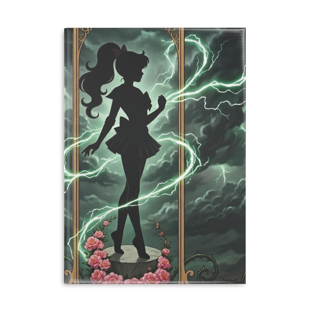 Dark Magical Girl Notebook, Anime Lightning Journal, Aesthetic Hardcover Sketchbook, Witchy Kawaii Stationery, Gift for Anime Lover
