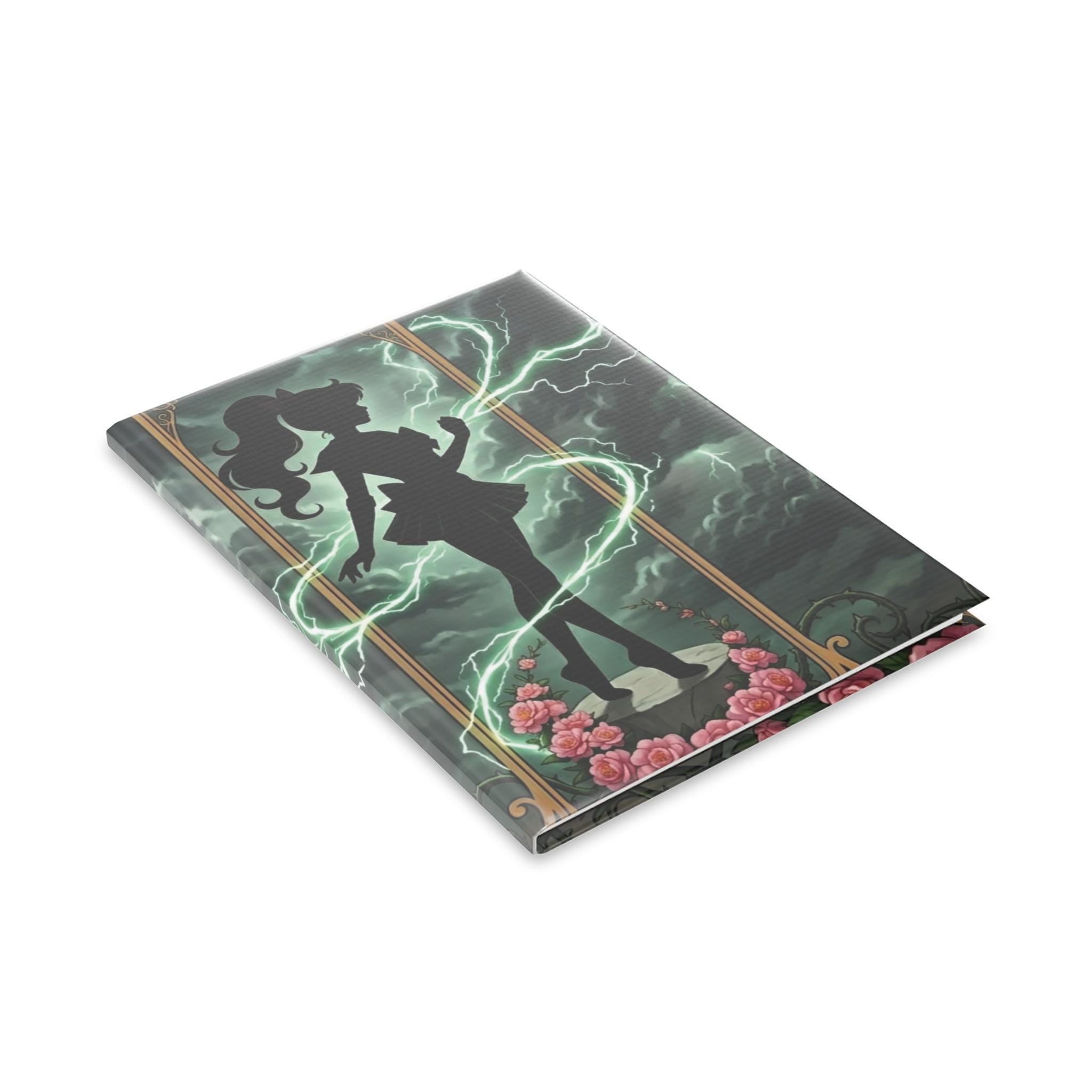 Dark Magical Girl Notebook, Anime Lightning Journal, Aesthetic Hardcover Sketchbook, Witchy Kawaii Stationery, Gift for Anime Lover