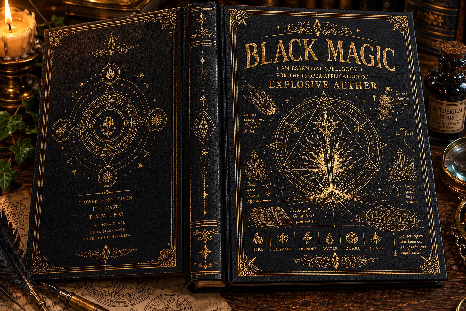 FANTASY Black Mage Field Guide Print Storage Box | Witch , Wiccan Inspired Fantasy Wall Art | Arcane Grimoire Poster | Mage Decor