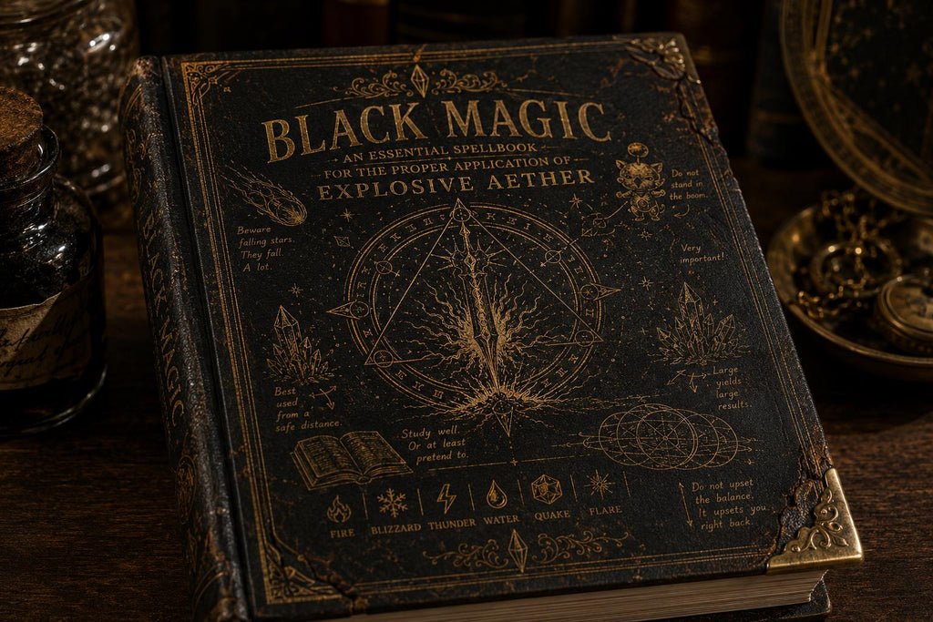 FANTASY Black Mage Field Guide Print Storage Box | Witch , Wiccan Inspired Fantasy Wall Art | Arcane Grimoire Poster | Mage Decor