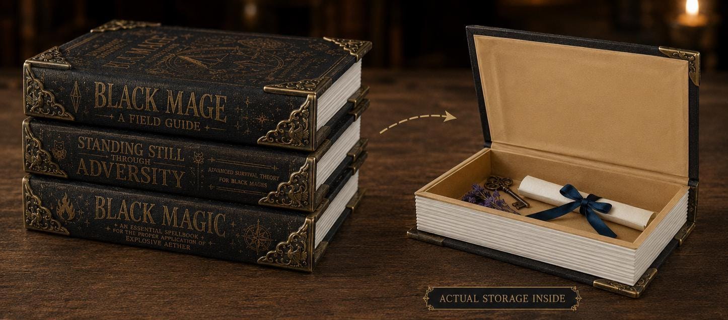 FANTASY Black Mage Field Guide Print Storage Box | Witch , Wiccan Inspired Fantasy Wall Art | Arcane Grimoire Poster | Mage Decor