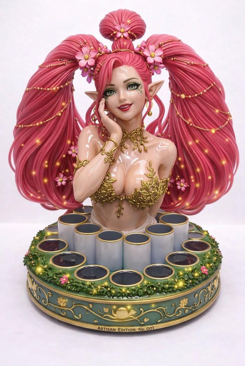 Fairy Makeup Organizer | Princess Zelda Inspired Vanity Holder, Desk Decor (with Fairy Lights)