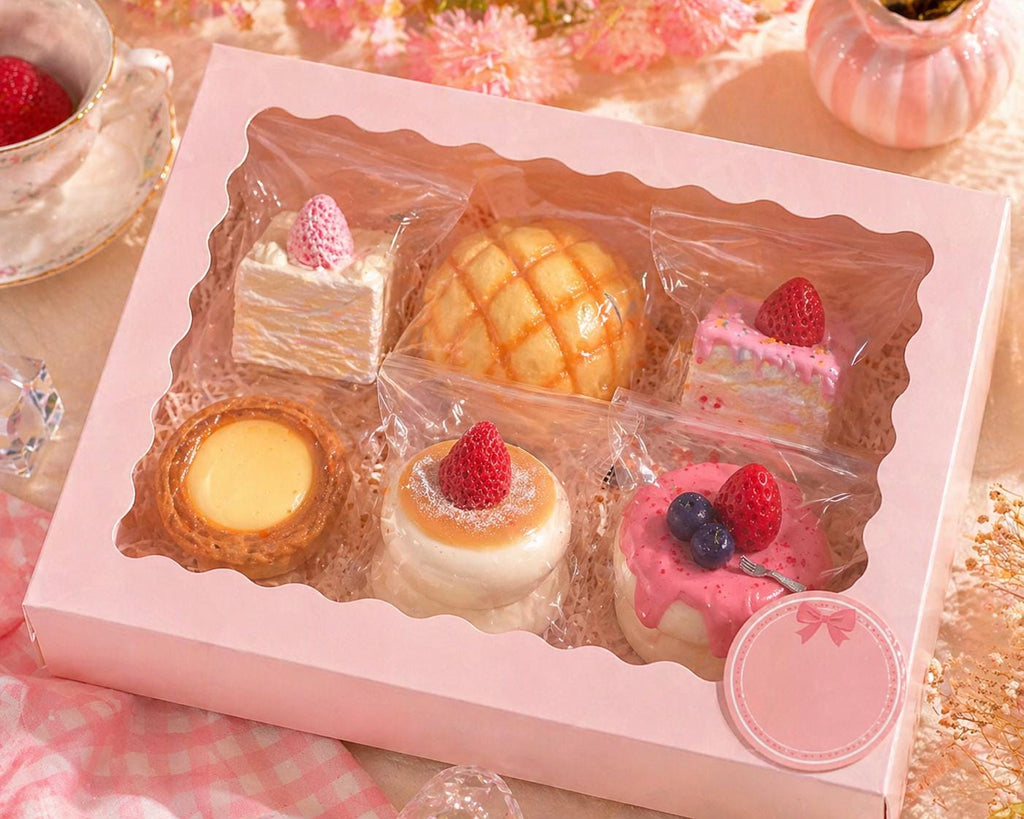 Fake Dessert Sensory Toys, Bakery Party Favor Box – , Birthday Goodie Bags, Kids Party Favors, Cute Kawaii Gift Set