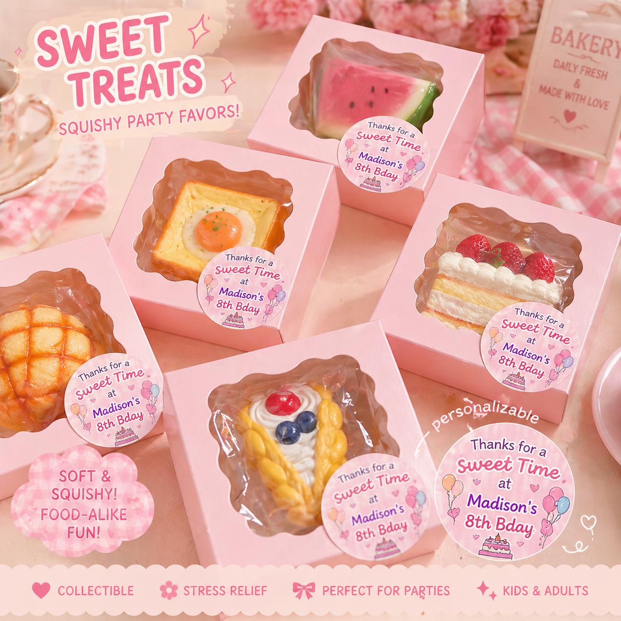 Fake Dessert Sensory Toys, Bakery Party Favor Box – , Birthday Goodie Bags, Kids Party Favors, Cute Kawaii Gift Set