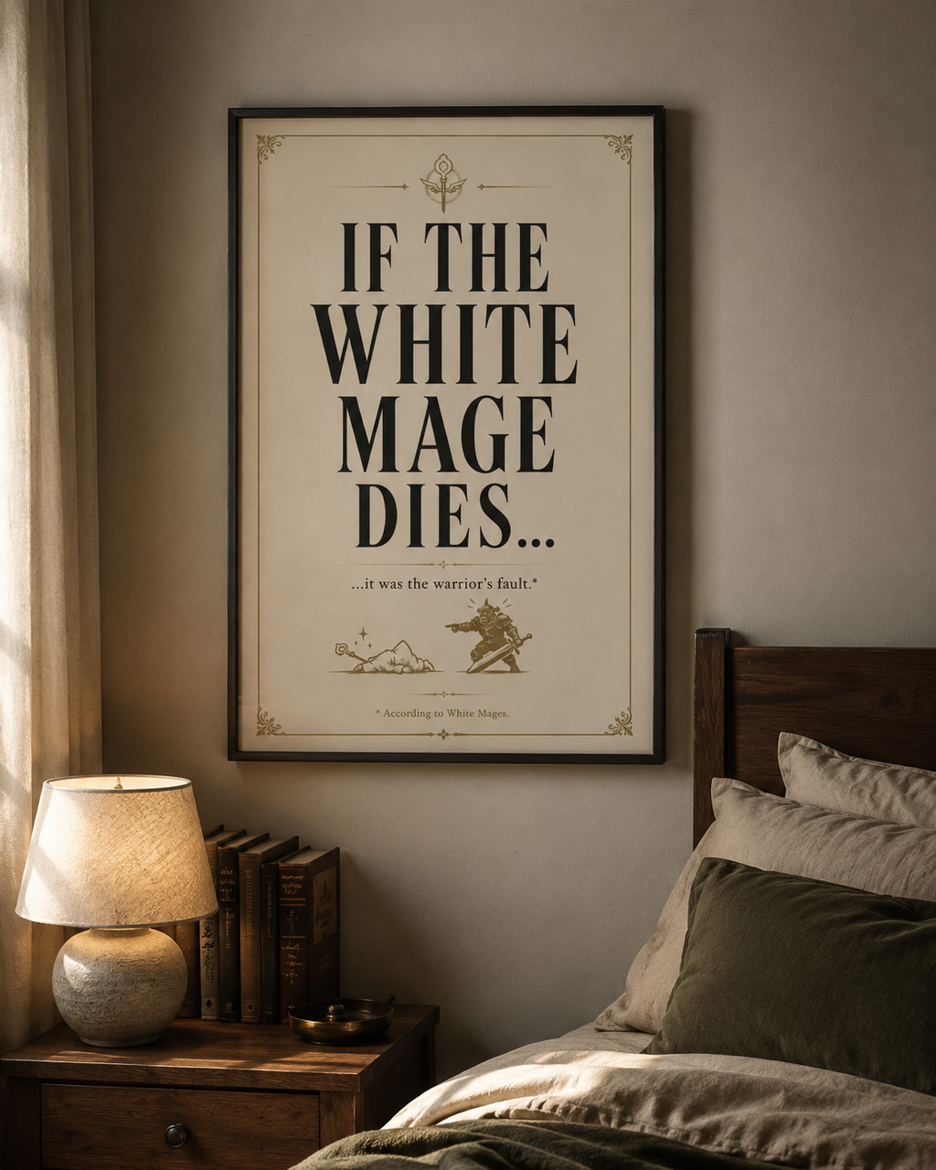 Final Fantasy If The White Mage Dies... !| Eorzea Inspired Wall Art , Retro Gaming Decor (16x24) (Copy) (Copy) - MagikaPop