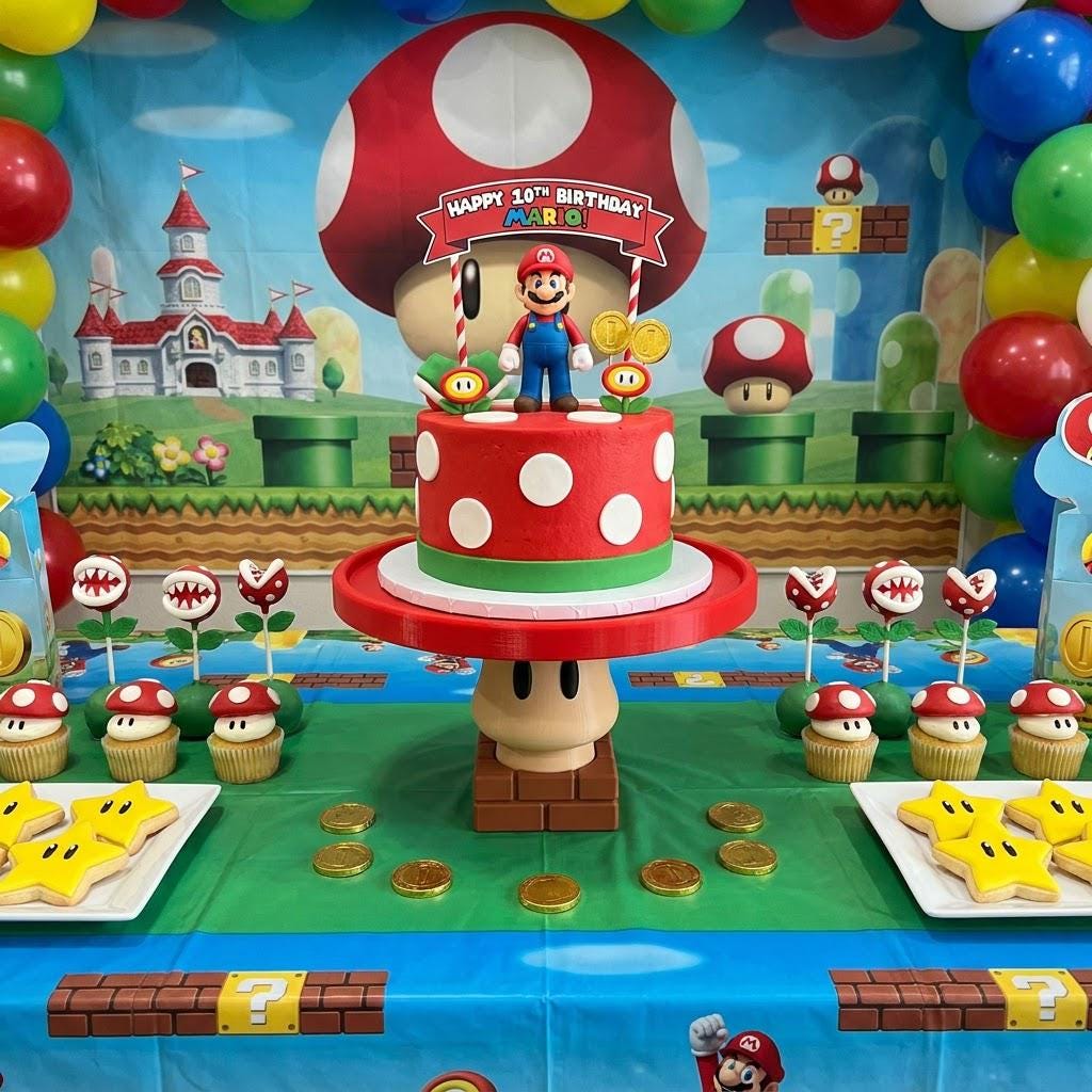 Galaxy Bros, Mushroom Birthday Party Cake stand