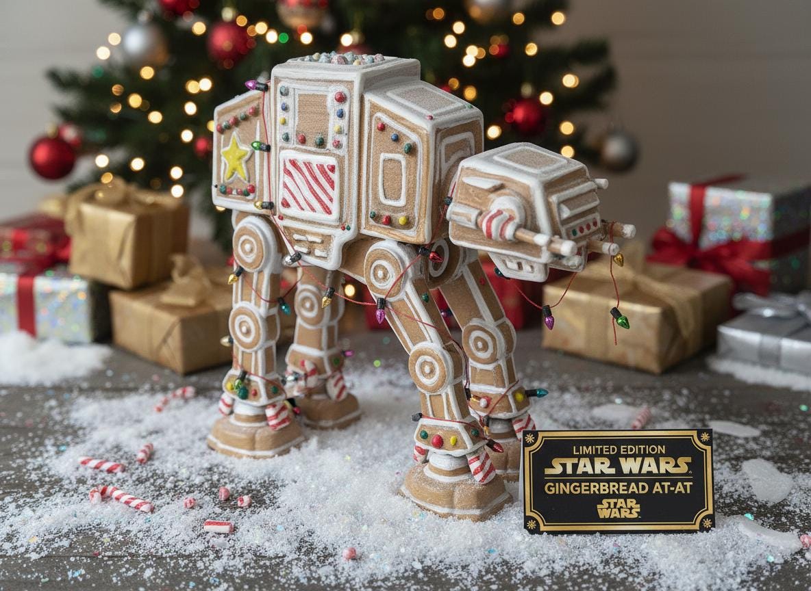 Ginger Bread Star Wars AT AT 8 inches hand painted artisan limited edition collectible Christmas Gift