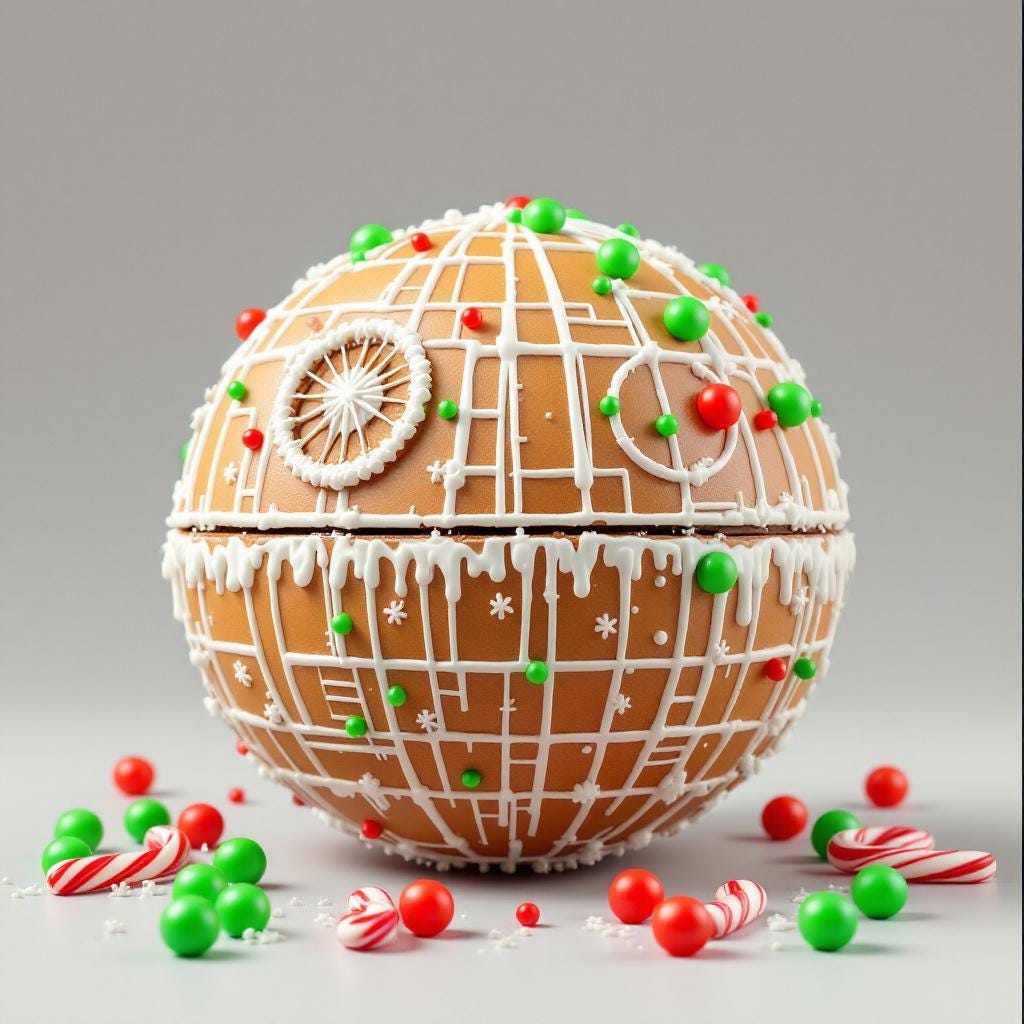 Ginger Bread Star Wars Death Star 8 inches hand painted artisan limited edition collectible Christmas Gift
