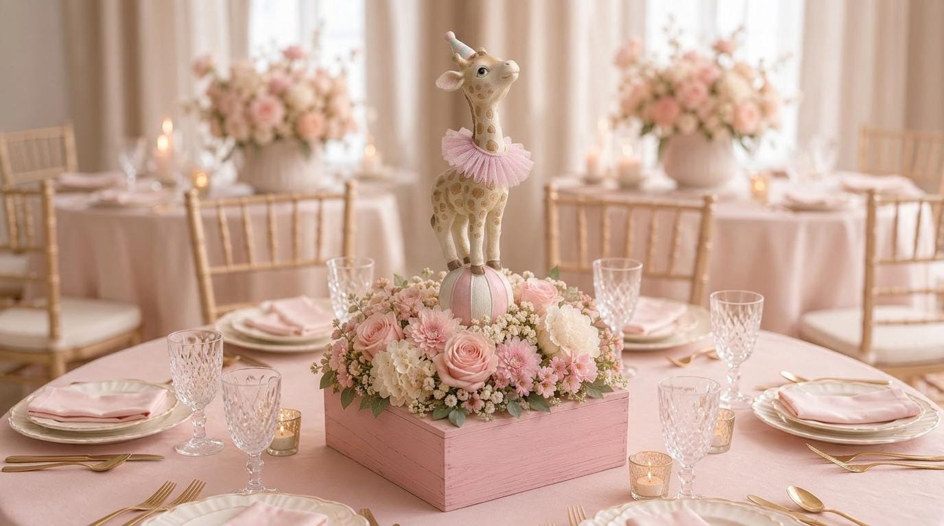 Giraffe Party Centerpiece ,Baby Shower Pastel Colors - MagikaPop