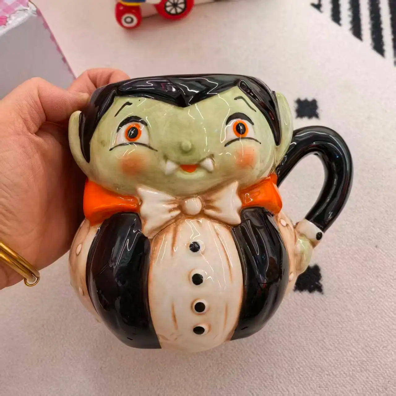 Halloween All Saints' Day Cup 3D Relief Handdrawn Ceramics Candy Jar Storage Tank Cup Water Cup Tableware Household Dinnerware