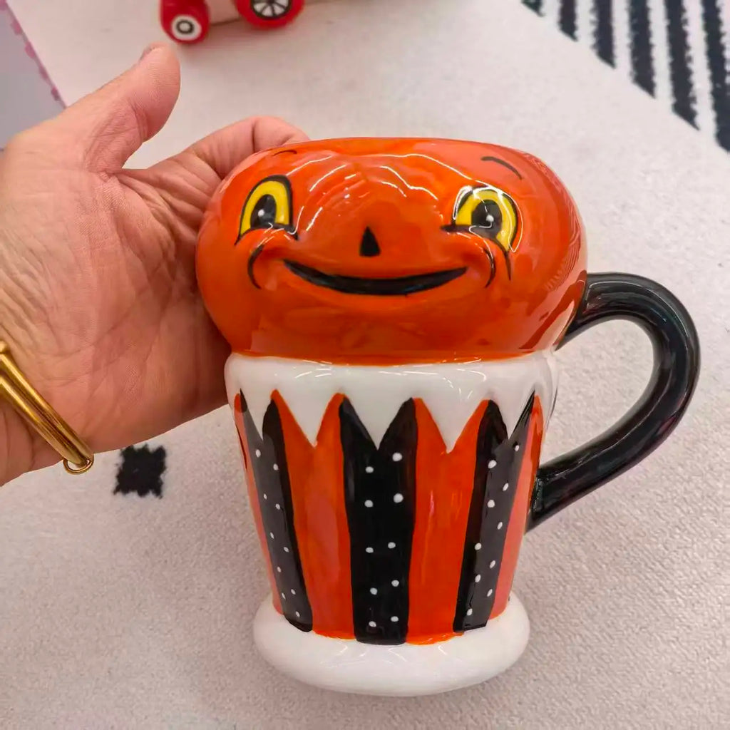 Halloween All Saints' Day Cup 3D Relief Handdrawn Ceramics Candy Jar Storage Tank Cup Water Cup Tableware Household Dinnerware