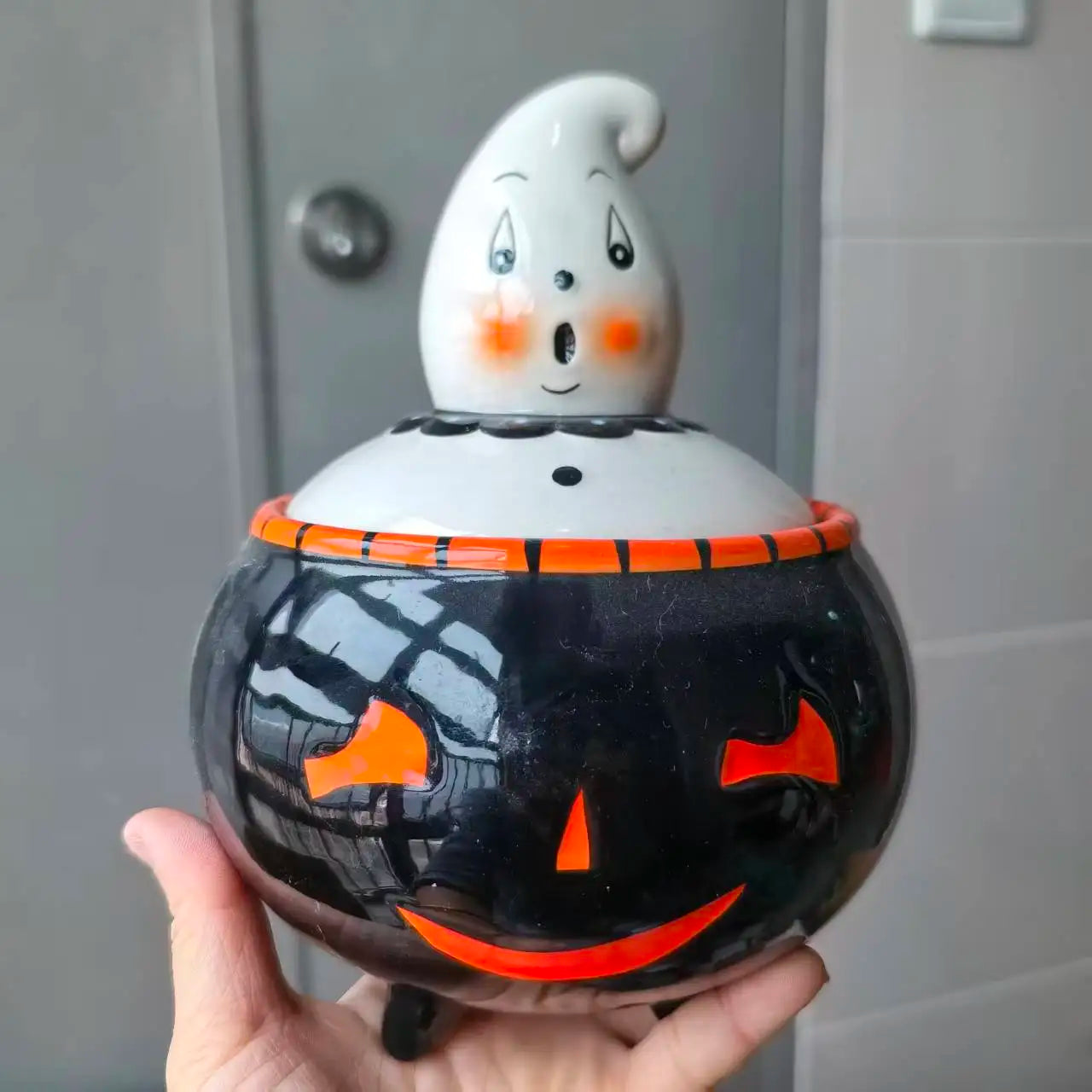 Halloween All Saints' Day Cup 3D Relief Handdrawn Ceramics Candy Jar Storage Tank Cup Water Cup Tableware Household Dinnerware
