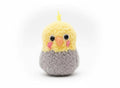 Hand Made Cockatiel Plushie, needle felt details and yarn, OAK gift