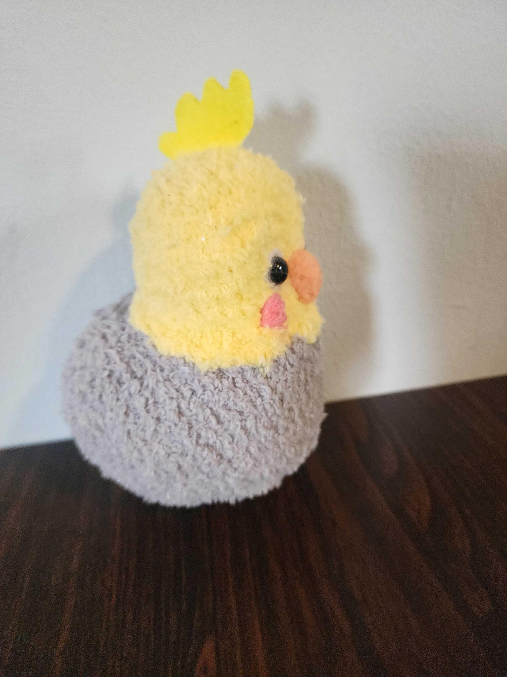 Hand Made Cockatiel Plushie, needle felt details and yarn, OAK gift