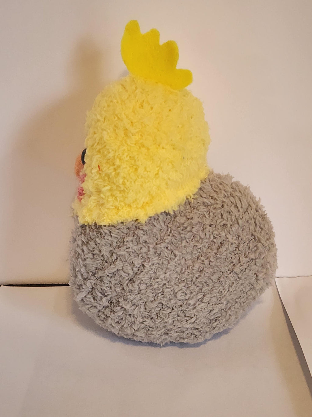 Hand Made Cockatiel Plushie, needle felt details and yarn, OAK gift