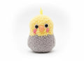 Hand Made Cockatiel Plushie, needle felt details and yarn, OAK3d printinggift