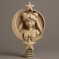 Hand-Painted Sailor Moon Christmas Tree Topper, Custom Colors, 10 Inch