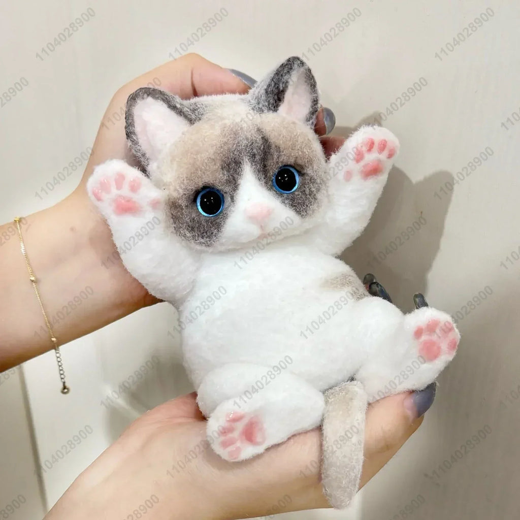 Handmade Big Kitty Cat High Quality Squishy Silicone Fuzzy Kitten Stress Release Gift