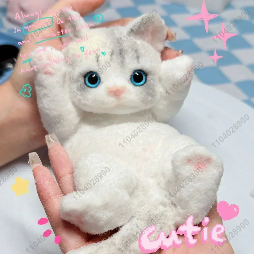 Handmade Big Kitty Cat High Quality Squishy Silicone Fuzzy Kitten Stress Release Gift