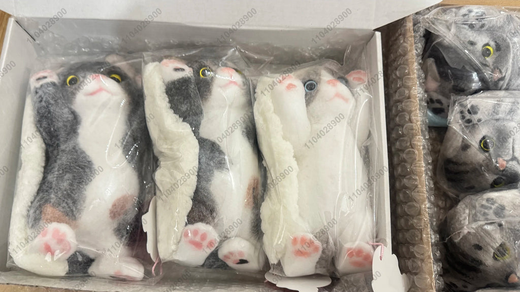 Handmade Big Kitty Cat High Quality Squishy Silicone Fuzzy Kitten Stress Release Gift