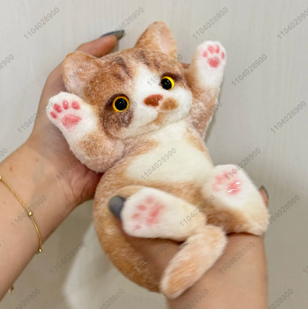 Handmade Big Kitty Cat High Quality Squishy Silicone Fuzzy Kitten Stress Release Gift