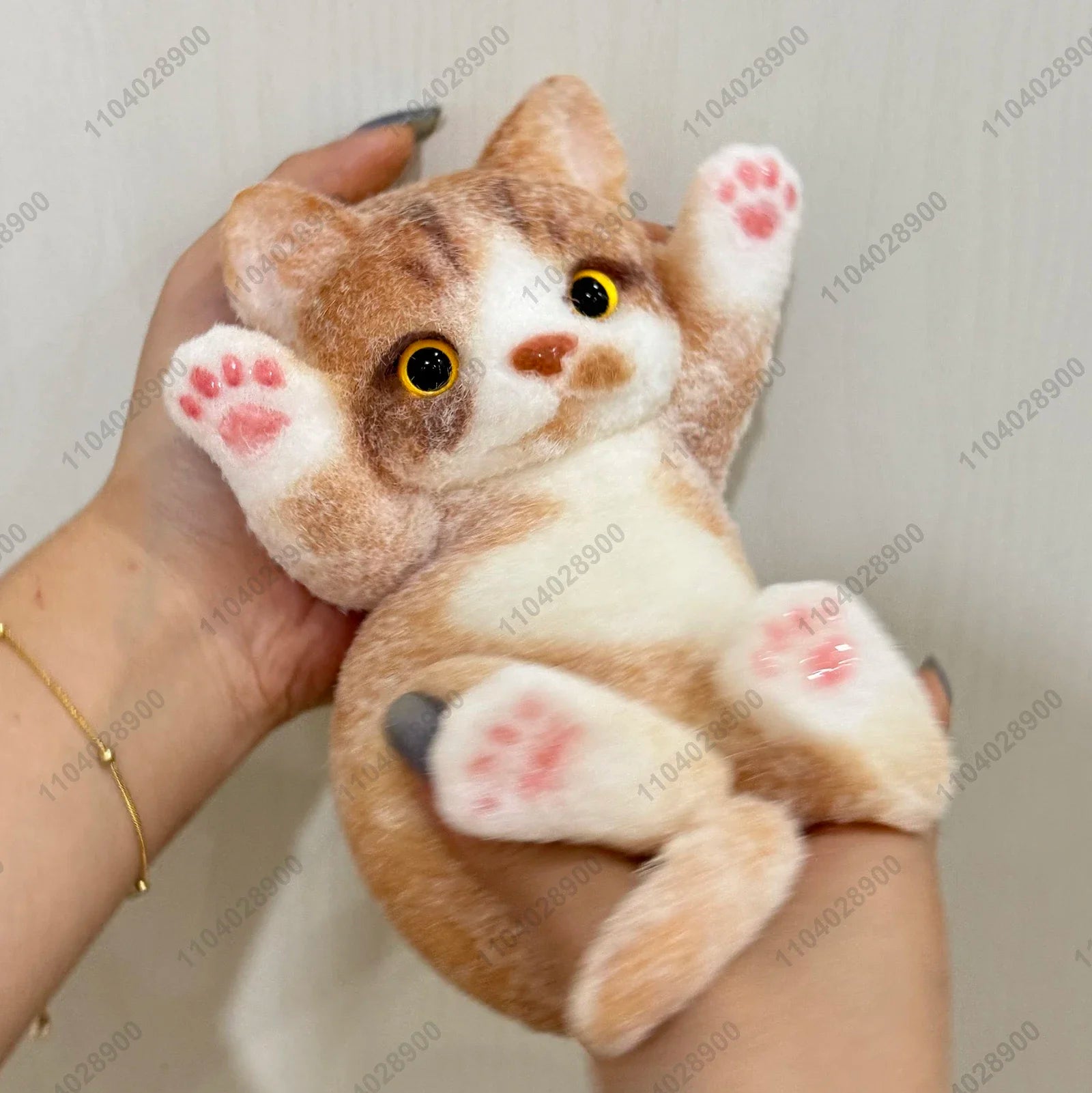 Handmade Big Kitty Cat High Quality Squishy Silicone Fuzzy Kitten Stress Release Gift