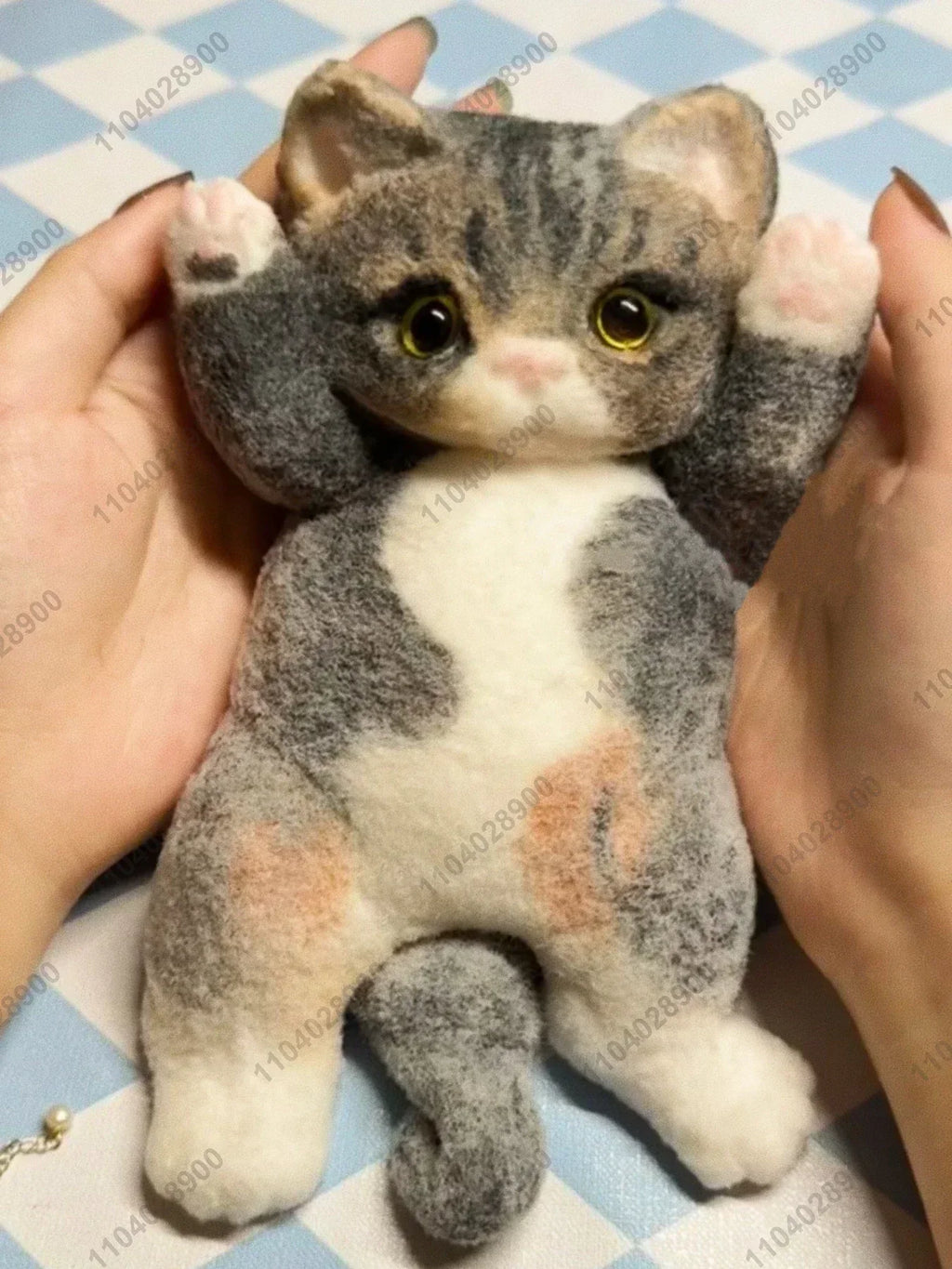 Handmade Big Kitty Cat High Quality Squishy Silicone Fuzzy Kitten Stress Release Gift