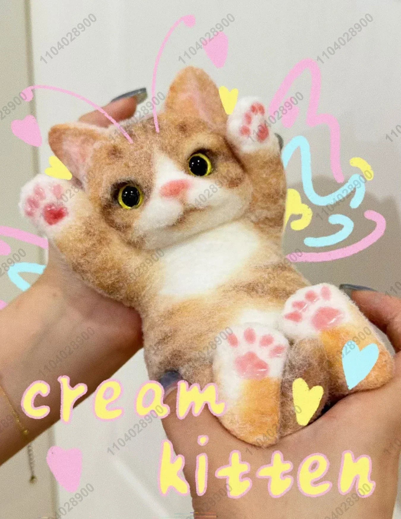 Handmade Big Kitty Cat High Quality Squishy Silicone Fuzzy Kitten Stress Release Gift