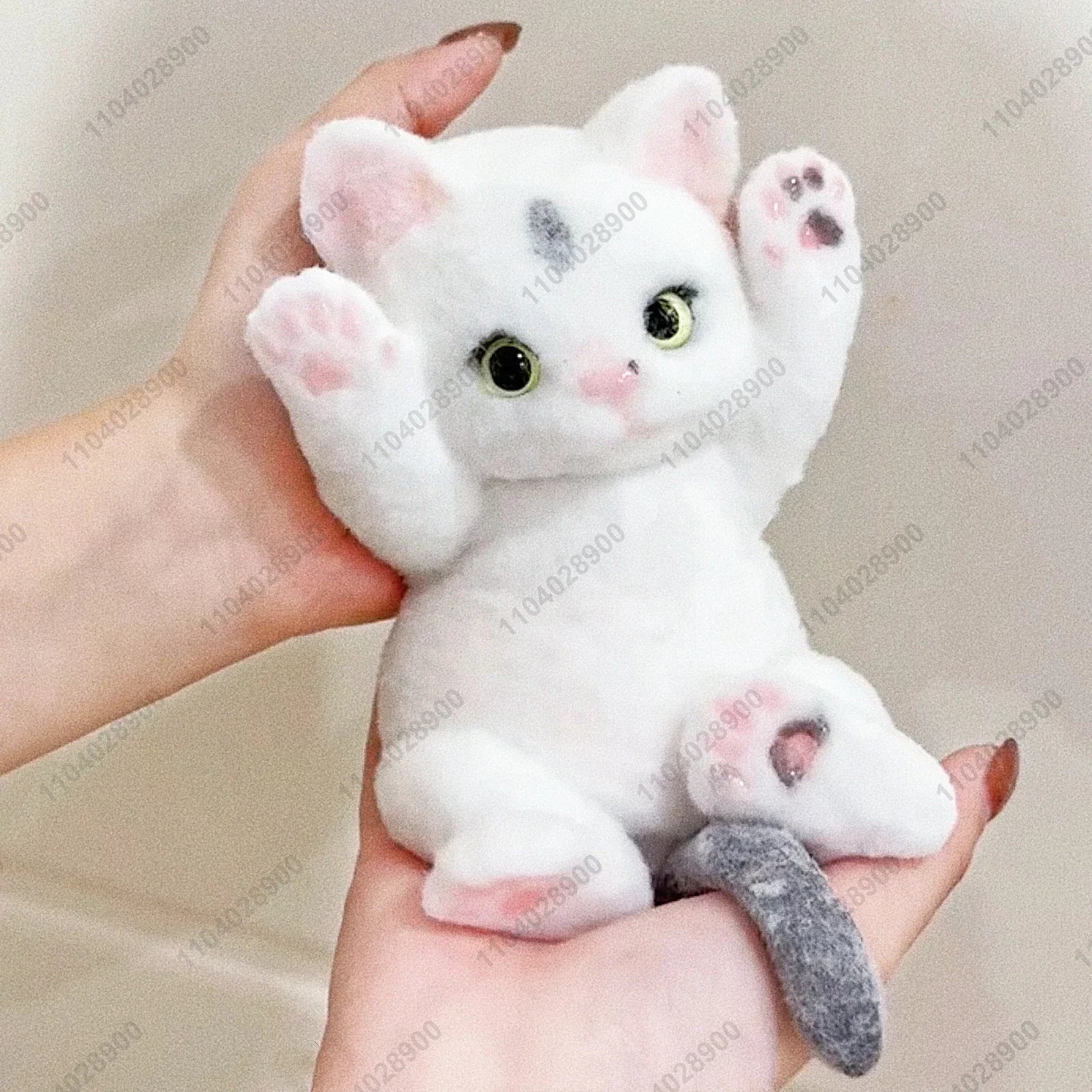 Handmade Big Kitty Cat High Quality Squishy Silicone Fuzzy Kitten Stress Release Gift