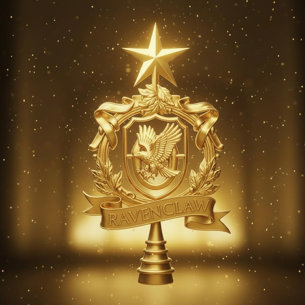Harry Potter Inspired Christmas Tree Topper: The Golden Snitch , Raven Claw Christmas Gift, 10 inches tall.