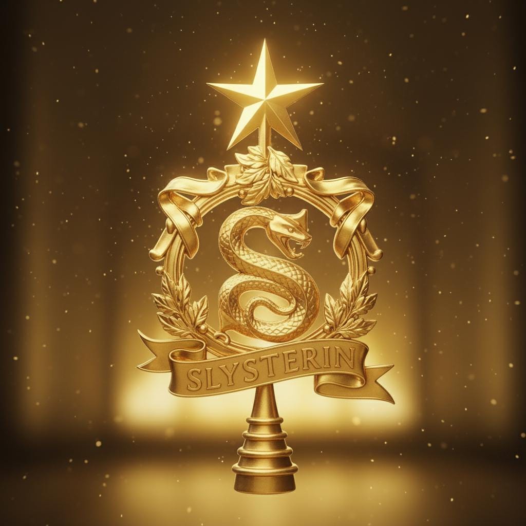 Harry Potter Inspired Christmas Tree Topper: The Golden Snitch , Raven Claw, Slytherine