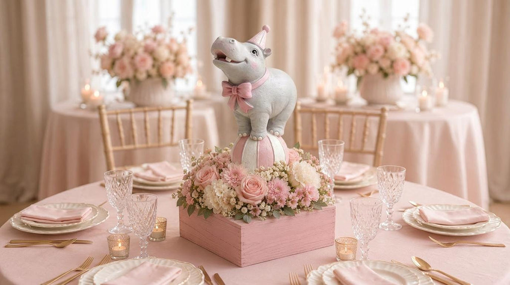 Hippo Cake Topper, Party Animals Birthday - MagikaPop