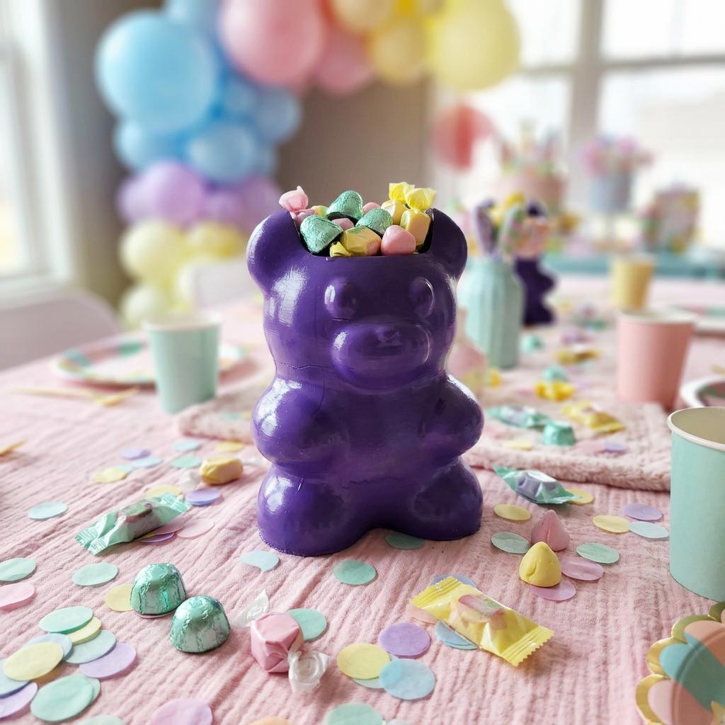 Kawaii Gummy Bear Planter Pot, Cute Candy Decor, Succulent Holder, Party Centerpiece, Pastel Room Decor, Gift Idea