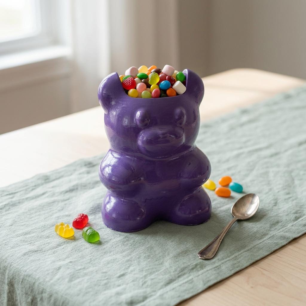 Kawaii Gummy Bear Planter Pot, Cute Candy Decor, Succulent Holder, Party Centerpiece, Pastel Room Decor, Gift Idea