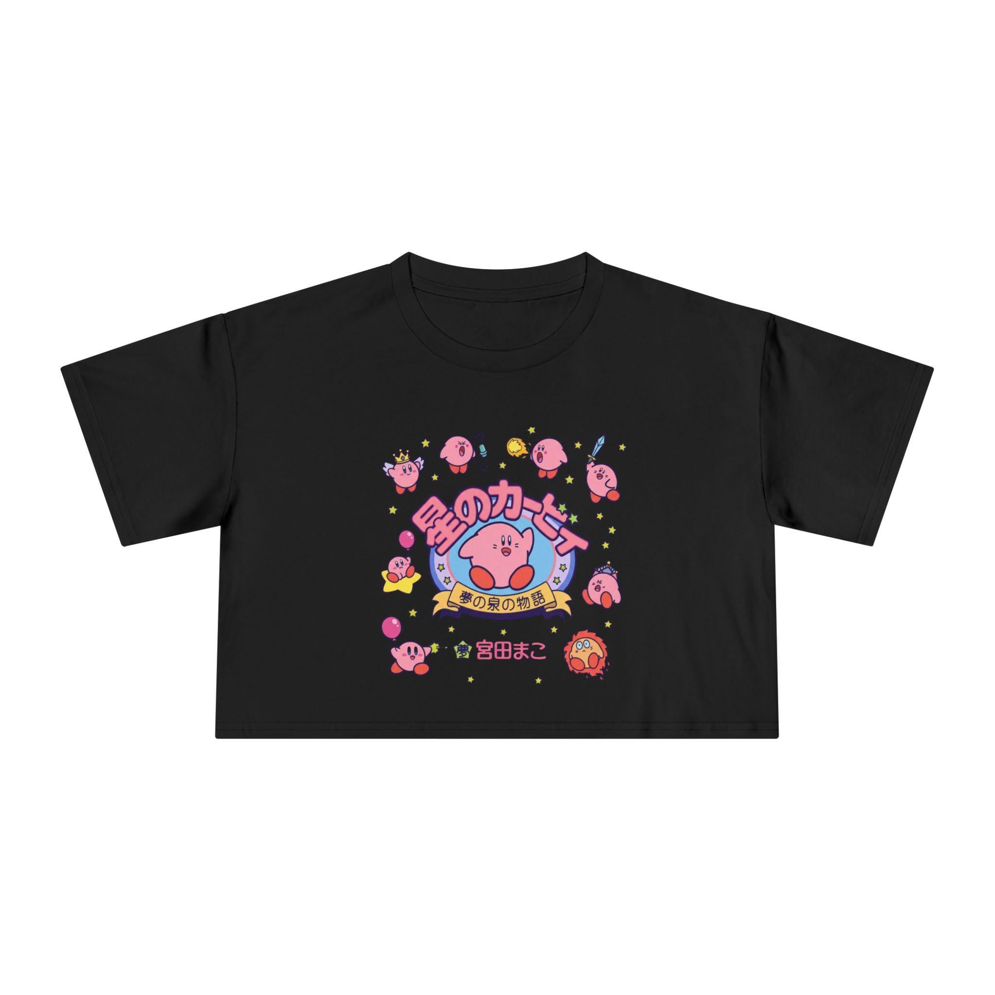Kirby Star Cartoon Crop Tee | Retro Gamers Character Graphic Shirt - MagikaPop