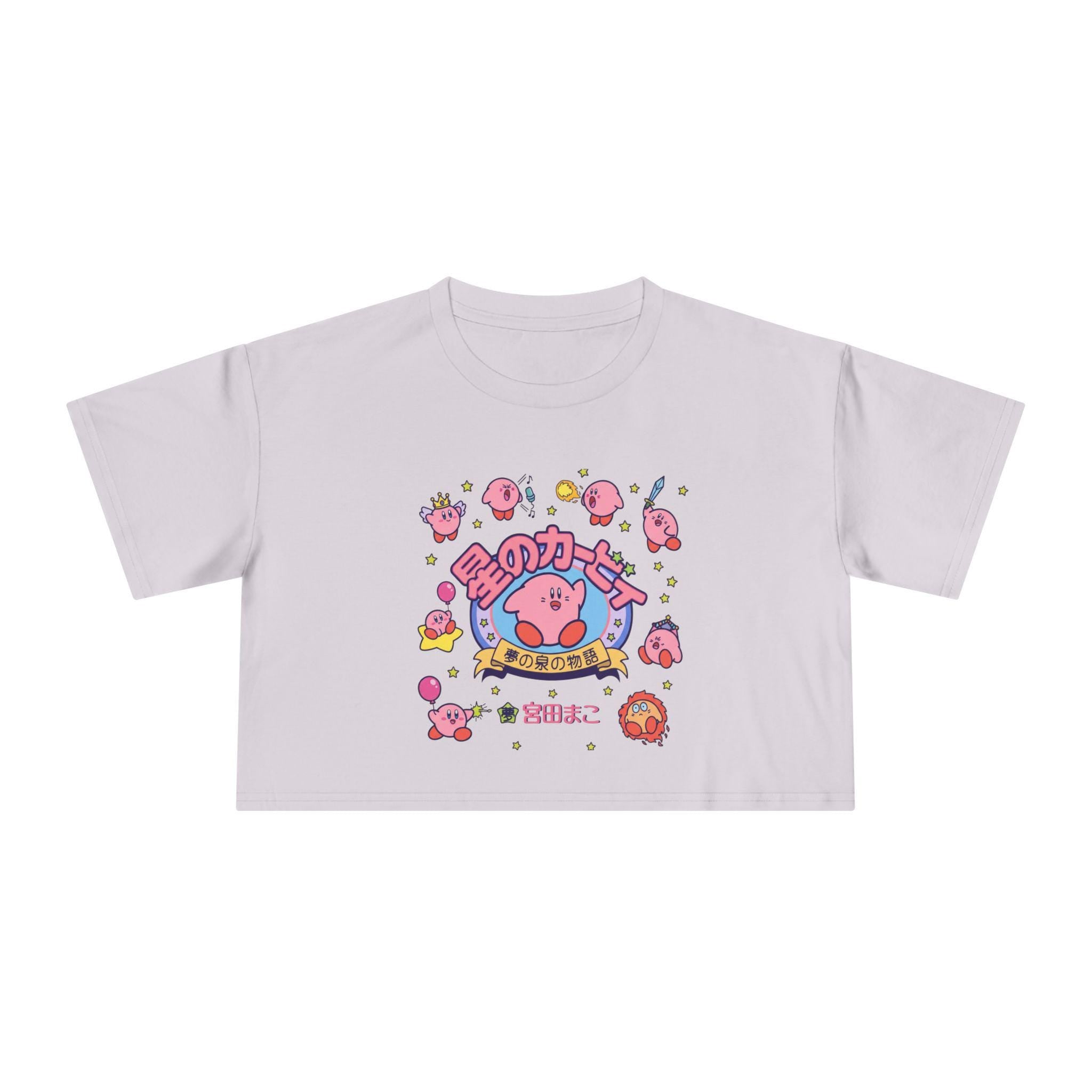 Kirby Star Cartoon Crop Tee | Retro Gamers Character Graphic Shirt - MagikaPop