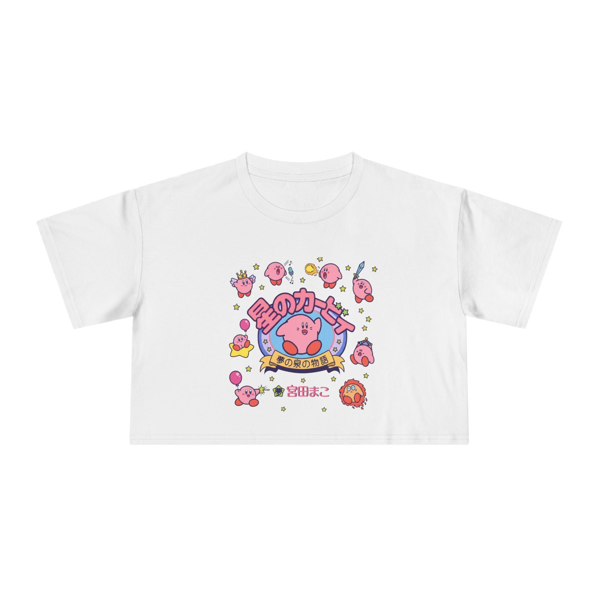 Kirby Star Cartoon Crop Tee | Retro Gamers Character Graphic Shirt - MagikaPop