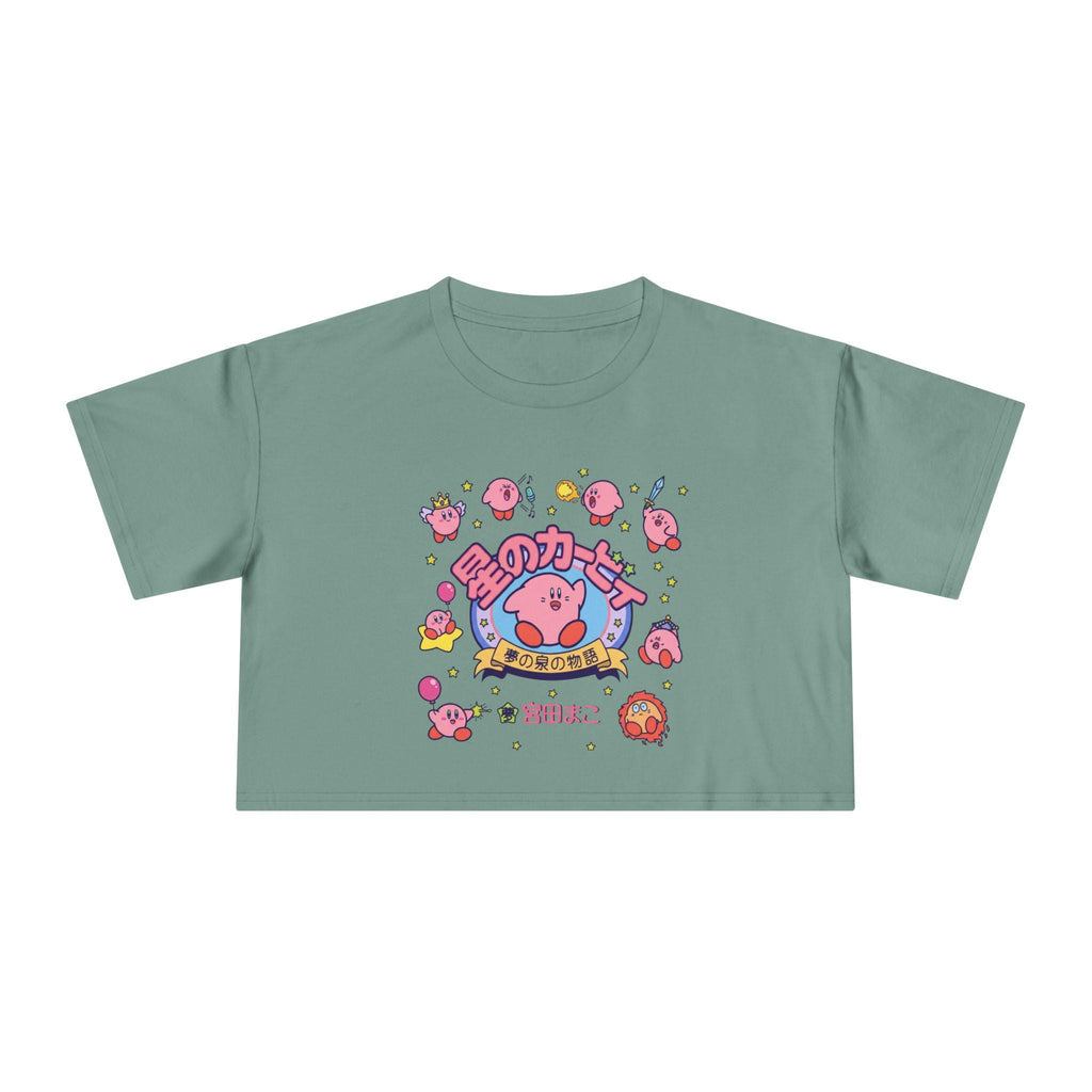Kirby Star Cartoon Crop Tee | Retro Gamers Character Graphic Shirt - MagikaPop