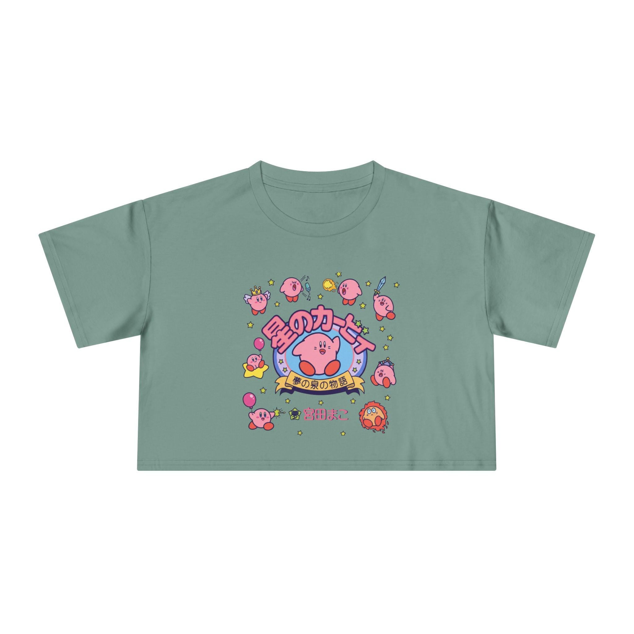 Kirby Star Cartoon Crop Tee | Retro Gamers Character Graphic Shirt - MagikaPop